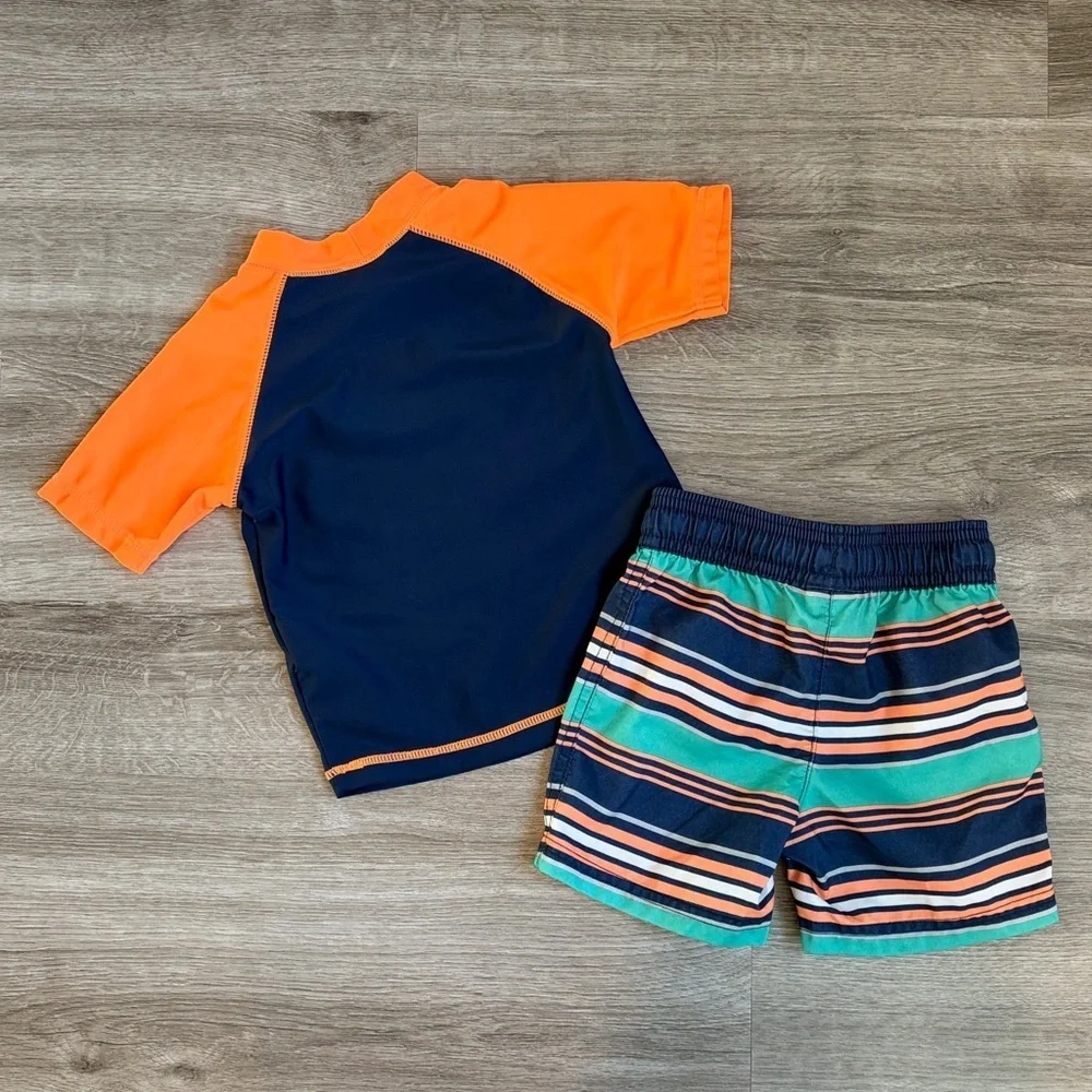 Carter's baby boys swim rash guard and board shorts set